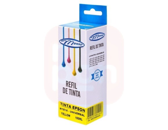 Refil de Tinta Yellow Epson Compatível Universal 100ml MTE-16 - Menno
