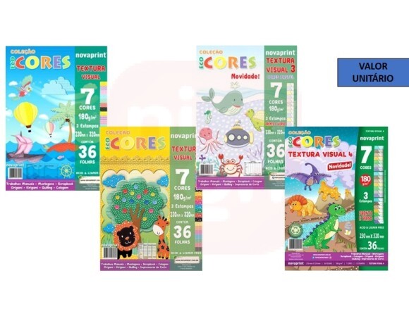 Bloco EcoCores Textura Visual - 180g 36Fls (SORTIDOS)